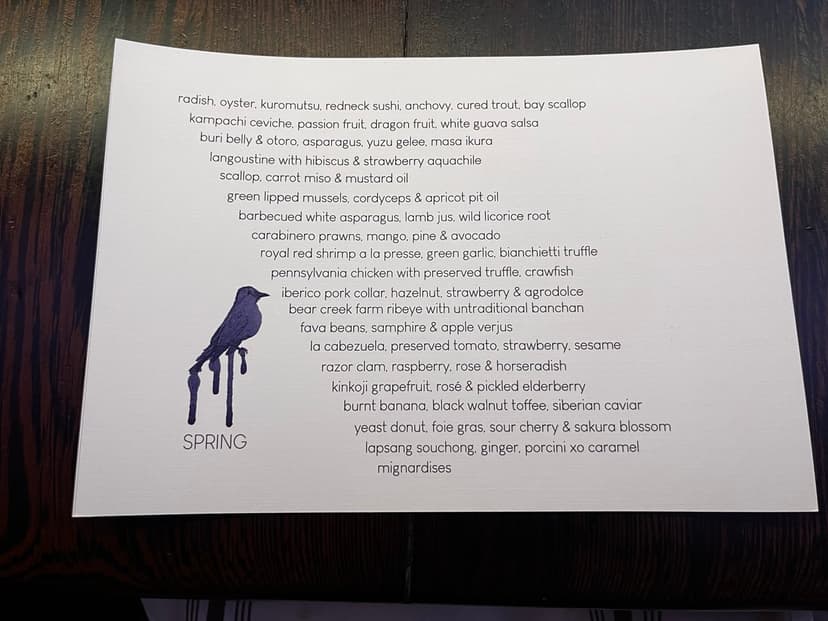 Catbird Menu